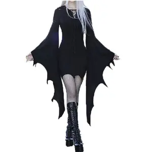 Cosplay Medieval Forest Elven Elf Pixie Costume For Women Gothic Vintage Slim Hooded Nienna Dress Halloween Carnival Party Dress