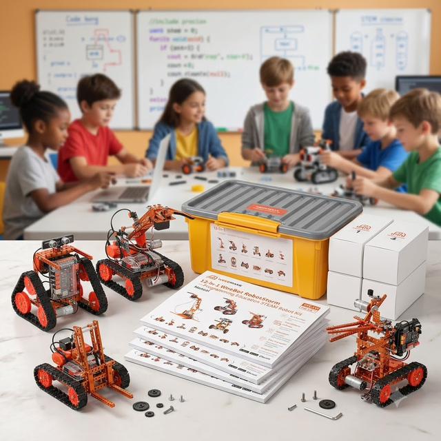 12 in 1 Weeebot RobotStorm 2.0 STEM School Children Robotic Educational Compatible with Metal Robot Arm Gripper Kit