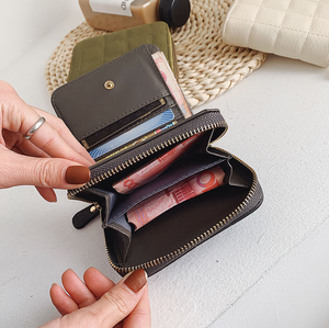 Female Plaid Bag Card Holder <b>Small</b> Wallet Zipper Clutch Coin <b>Purse</b> Leather Women <b>Purse</b> Wallet - Product Image 4