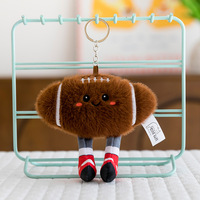 Ensemble de peluches de ballons de sport mignons - Adorables jouets en peluche de football, de soccer et de volley-ball, mini porte-clés de ballon de sport de dessin animé