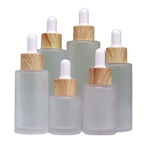 15ml 20ml 40ml 80ml 100ml 120ml 150ml 30ml 50ml 60ml phẳng Vai chai thủy tinh nhỏ giọt với Nhựa Tre hạt gỗ nắp - Product Image 1