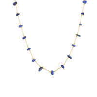 Collier bohème en acier inoxydable réglable avec chaîne de clavicule et perles de pierres naturelles en améthyste et lapis-lazuli