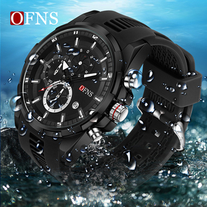 OFNS 8025 moda negocios hombres relojes de cuarzo multifuncional seis agujas tres ojos cronógrafo impermeable calendario hombres reloj - Product Image 5