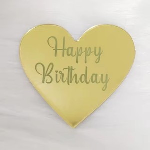 Adorno de Pastel de Acrílico en Forma de Corazón Hexagonal, Color Oro Rosa y Plata, con Grabado, para <span class=keywords><strong>Cumpleaños</strong></span>, Adorno de Cupcake, <span class=keywords><strong>Disco</strong></span> de Acrílico para Pastel, Día de la Madre - Product Image 2