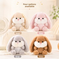 Peluche Lapin Mignon à Grandes Oreilles, Rembourrage Coton PP, Petit Lapin Porte-clés Breloque Sac, Figurine 12cm Unisexe pour Tous Âges