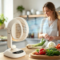 Ventilador de circulación de aire de fábrica Anfuyou, nuevo, de mesa, con motor sin escobillas, luz táctil, pantalla digital, temporizador, para montar en la pared o colgar en el escritorio.