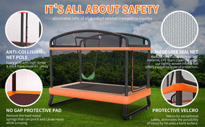 <span class=keywords><strong>Trampoline</strong></span> de fitness professionnel Tengtai pour intérieur ou extérieur, design rectangulaire personnalisé 4 * 6 pieds avec filet de sécurité - Product Image 4