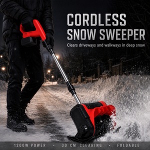 Souffleuse à neige électrique sans fil 1200W, pelle à neige pliable alimentée par batterie, largeur de déneigement de 30 cm pour allée et trottoir - Product Image 2