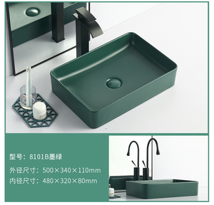 <span class=keywords><strong>Lavandino</strong></span> <span class=keywords><strong>da</strong></span> bagno a mano <span class=keywords><strong>da</strong></span> <span class=keywords><strong>appoggio</strong></span> in ceramica verde opaco in ceramica di moda rettangolare in stile moderno di lusso con certificato - Product Image 6