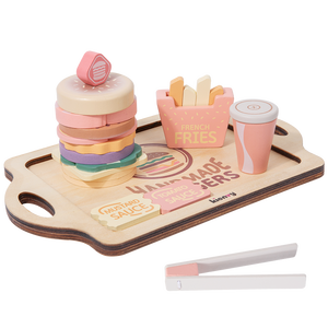 <strong>Wooden</strong> Children's Simulation Kitchen <strong>Food</strong> Hamburger Sandwich <strong>Toy</strong> for Boys and Girls, Role-Playing Educational <strong>Toy</strong> - Product Image 6