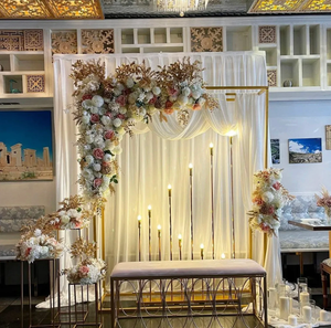 Candélabre en métal doré à 10 têtes, porte-bougie, décoration de scène de mariage, centre de <span class=keywords><strong>table</strong></span>, candélabre LED, lumière de mariage, décoration de fête - Product Image 3