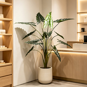 Planta Artificial Tropical <span class=keywords><strong>de</strong></span> Interior y Exterior, Sarian <span class=keywords><strong>Alocasia</strong></span>, Planta Artificial <span class=keywords><strong>de</strong></span> <span class=keywords><strong>Oreja</strong></span> <span class=keywords><strong>de</strong></span> <span class=keywords><strong>Elefante</strong></span>, Hojas <span class=keywords><strong>de</strong></span> Plástico para Decoración del Hogar, Vestíbulo y Comercios - Product Image 2