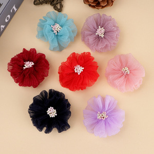 Malla de gasa con flores y patrón de camelia, accesorios suaves de tul para el cabello para niños pequeños, ropa unisex para bebés, zapatos, sombreros, decoración DIY - Product Image 1