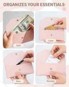 Cartera de Cuero de Lujo con Logotipo Personalizado, Sobres de Cuero para Dinero en Efectivo para Hombres y Mujeres, Planificador de Billetes - Product Image 5