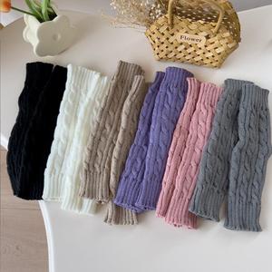 Calentadores de piernas de mujer de punto cálido de invierno trenzado de color liso a la moda, gran oferta para mujeres - Product Image 1
