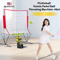 Machine de padel intelligente américaine à service automatique pour entraînement individuel, lanceur de balles télécommandé par application pour le tennis et le pickleball avec filet