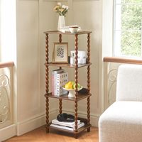 Étagère à livres moderne à 4 niveaux, petite bibliothèque, étagères de présentation pour petits espaces, chambre à coucher, salon, salle à manger, bureau, bois massif