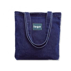 Sac fourre-tout en jean personnalisé avec logo, écologique et recyclé, pour femme, sac à bandoulière en tissu jean, sac à main bandoulière en denim - Product Image 1