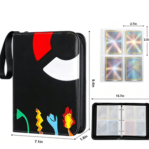 <span class=keywords><strong>Portacarte</strong></span> Personalizzabile all'Ingrosso, 4 Tasche <span class=keywords><strong>con</strong></span> <span class=keywords><strong>Cerniera</strong></span>, Album in Pelle PU, Raccoglitore per Carte Collezionabili - Product Image 1