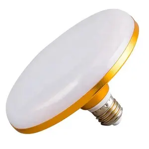High Quality 15W Gold Flying Saucer E27 Lamp Spiral Screw Socket Energy-Saving Light Bulb