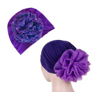 Malaysian Yellow Flower Turban Cap Fringed Ladies Muslim Headscarf <b>Bonnet</b> for Women - Product Image 3