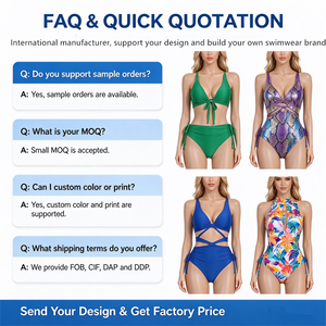 Costume da bagno a 3 pezzi con fascia, bikini a tinta unita e abbigliamento da spiaggia, costume da bagno contenitivo con fiori 3D per donna, vita alta, abbigliamento da spiaggia 2027 ODM - Product Image 5