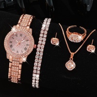 Montre pour femme avec bracelet en acier inoxydable, chiffres romains entièrement sertis de diamants, ensemble de bijoux, boucle pliante simple, montre à quartz élégante pour les affaires
