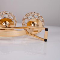 Chandelier doré en métal et verre, bougeoir à bougie chauffe-plat transparent type globe à neige, support de bougie rond pour mariage et table