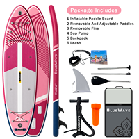 Vente flash : SUP gonflable extra large de 11' x 36'', bleu marine, planche à pagaie Wave Paddle Board V Logo, kit complet tout usage