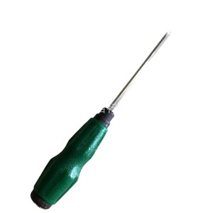 Destornillador de cabeza plana Phillips con mango verde y eje metálico, herramienta de reparación y desmontaje - Product Image 1