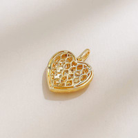Collana con Pendente a Cuore in Oro 18K con Diamanti Coltivati in Laboratorio, Placcata Oro Vintage, Catene Delicate con Diamanti, Gioielli Raffinati per Donne