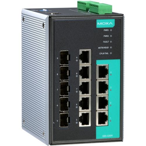 Moxa EDS-G509-T Gigabit Managed Switch 9 Port Industrial Ethernet Switch