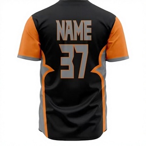 Camiseta de Béisbol para Hombre, Cuello en V, Roja y Negra, Manga Corta, Sublimada, con Nombre del Equipo y Logotipo Frontal, Corte Deportivo, Largo Regular - Product Image 5