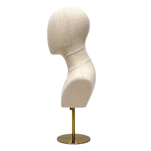 흉상 반신 디스플레이 가발 모자 선글라스 쇼 디스플레이 소품이있는 거품 대나무 린넨 마네킹 헤드 - Product Image 4