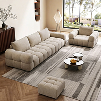Ensemble de canapés de salon en tissu blanc moderne, élégant et luxueux, canapé moelleux et confortable pour la maison