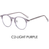 Monture de lunettes ronde légère en TR90, multicolore, avec filtre anti-lumière bleue, verres simples, lunettes de mode pour ordinateur, pour usage quotidien