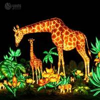 Lanterne personnalisée en forme de girafe de Zigong, sculpture lumineuse LED en soie pour extérieur, idéale pour parcs à thème, zoos, visites nocturnes et décorations de festivals