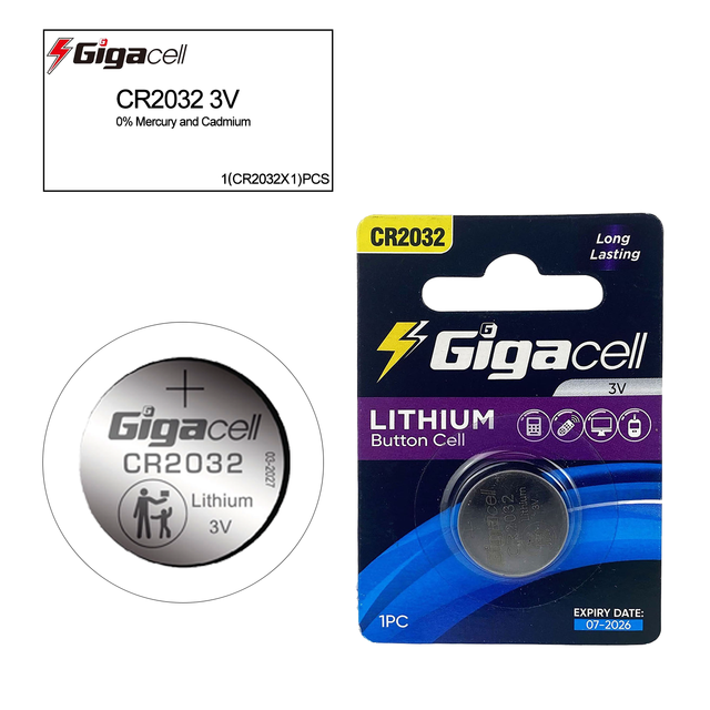 CR2032 Lithium Button Battery 3.0 Volt Long Lasting Coin Cell for Pet Collars LED Lights Sporting Goods Pedometers