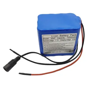 इलेक्ट्रिक फूलदान लाइट एलईडी साउंड सिस्टम के लिए 18650 12V 10000mAh 3S4P 11.1V 12.6V 10Ah लिथियम आयन बैटरी पैक की आपूर्ति करें