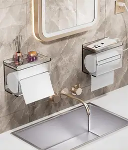 صندوق مناديل المرحاض صندوق ورق المرحاض المنزلي صندوق ورقي يثبت على الحائط رف لفائف ورق المرحاض