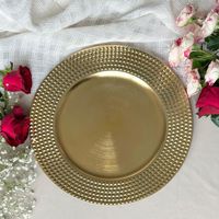 100 assiettes de présentation en métal argenté, noir et or, en plastique, de 13 pouces, en vrac, pour mariage