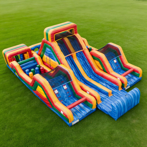 Parcours d'obstacles gonflable extérieur, <span class=keywords><strong>château</strong></span> gonflable, équipement de parc de trampolines en PVC commercial pour aire de jeux publique - Product Image 3