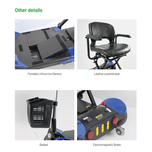 Diseño de scooter de movilidad plegable eléctrico de cuatro ruedas más barato para personas discapacitadas y mayores CE electrónico Unisex 7 pulgadas 20km - Product Image 5