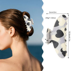 Pinzas de Pelo Grandes y Sencillas de PVC de 10.5 cm, Estilo Retro Coreano, para Mujeres y Niñas - Product Image 2