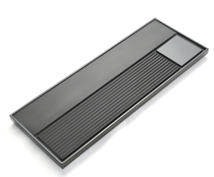 Plateau à thé en pierre, style moderne et minimaliste, accessoires de service à thé en pierre naturelle, plateau à thé en pierre noire et or avec lettrage - Product Image 5