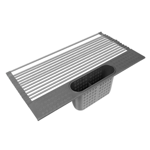 Kitchen Drying Rack Over Sink Roll-up Dish Drying Rack Foldable Fruit Vegetable Meat Organizer Tray Drainer