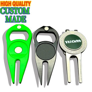 Fourchette de golf personnalisée en alliage de zinc, détachable, avec logo monnayeur moulé, pour coffret cadeau de membre, fournitures de compétition avec logo d'entreprise - Product Image 1