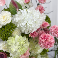 Aanpasbare roze en groene kunstbloemen boog voor bruiloft bloemstukken hortensia's kunstbloemen bruiloft