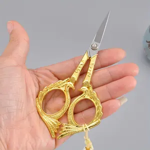 New vàng-giai điệu hợp kim xử lý kéo với con công thêu thủ công Cross Stitch crafting công cụ túi trà cắt