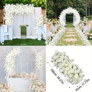 Arco floreale in seta artificiale popolare con disegni di fiori misti all'aperto per matrimonio corridoio di decorazione per eventi commerciali resistente alle intemperie - Product Image 2